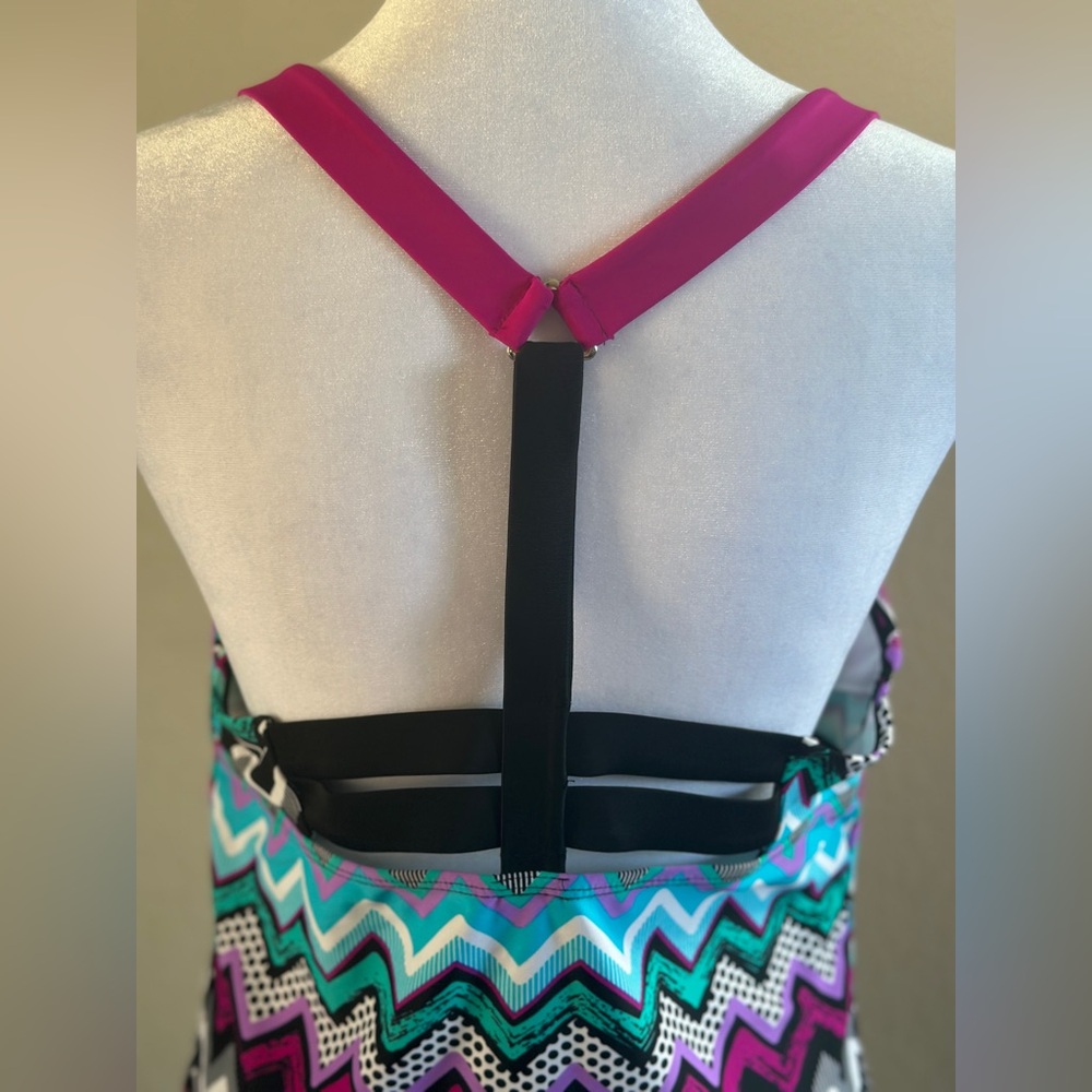 Colorful Chevron Tankini Swim Top - Picture 3 of 5